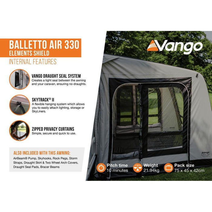 Vango Balletto Air 330 Elements Shield Caravan Awning Vango  - Dynamic Drive