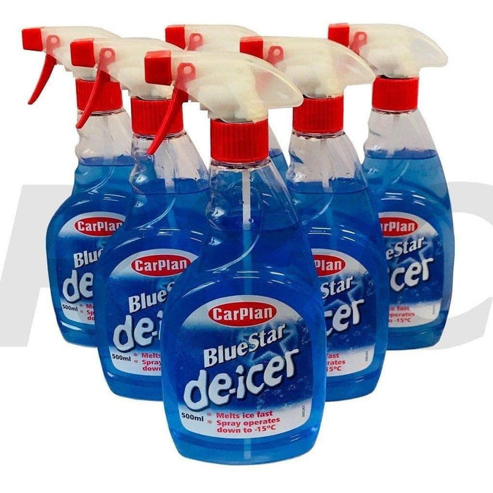 6x CarPlan Blue Star De Icer De-Icer Trigger Spray Winter Car 500ml CarPlan  - Dynamic Drive