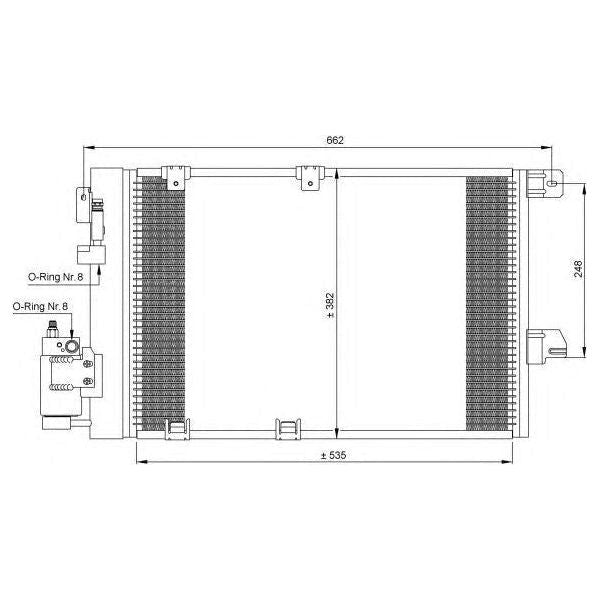 NRF Air Con Condenser fits Vauxhall Astra Astravan Zafira Opel Astra Astra G Cl