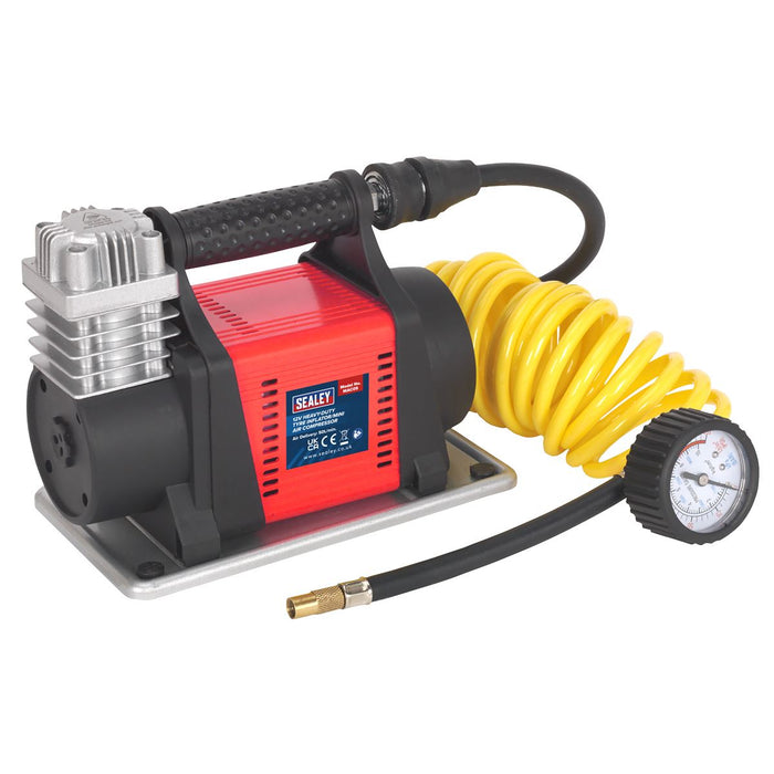 Sealey Tyre Inflator/Mini Air Compressor 12V Heavy-Duty MAC05 Sealey  - Dynamic Drive