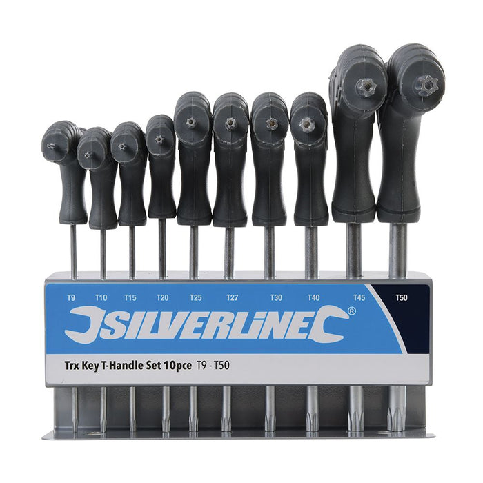 Silverline Trx Key T-Handle Set 10pce T9 - T50