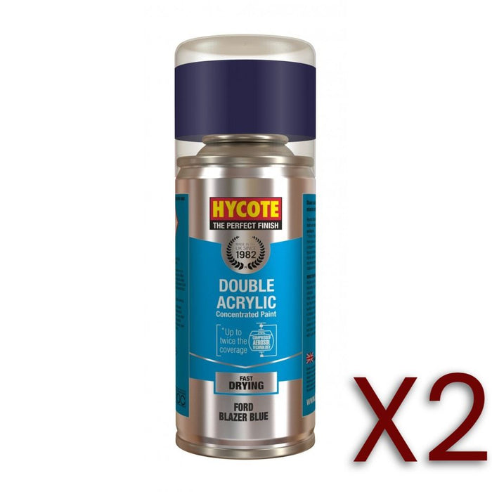 2x Hycote Aerosol Paint for Ford Blazer Blue 150ml