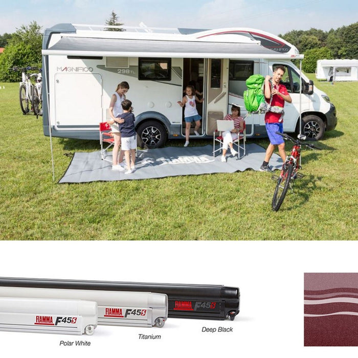 Fiamma Polar White F45S 300 Awning Bordeaux Fabric