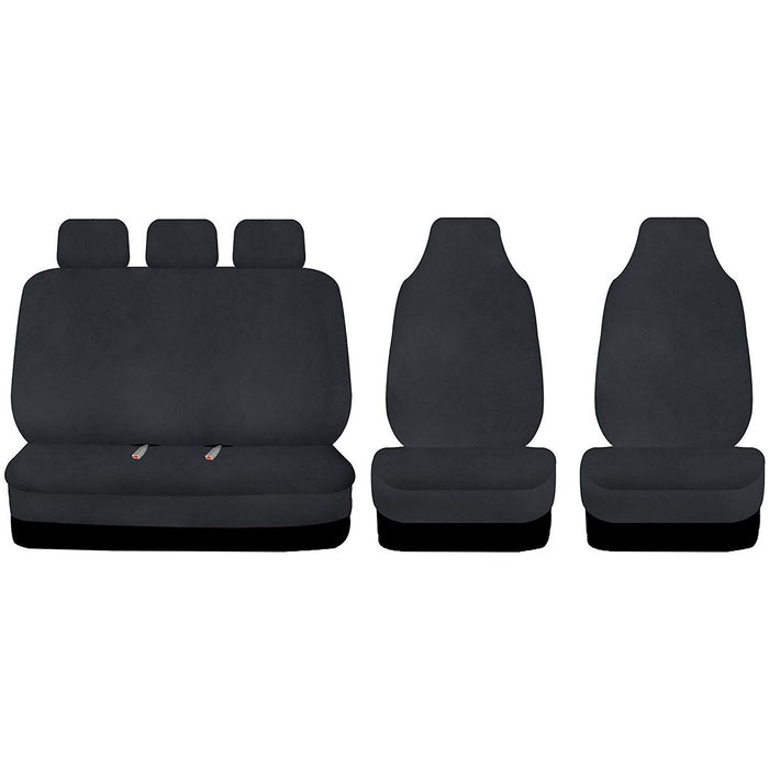 Black Waterproof Full Set Front & Rear Car Seat Covers for Ford Fiesta 14-On UKB4C  - Dynamic Drive