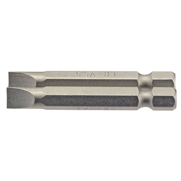 Draper Plain Slot Insert Bit, 6.5mm, 1/4" Hex, 50mm Long (Pack of 2) 64103 Draper  - Dynamic Drive