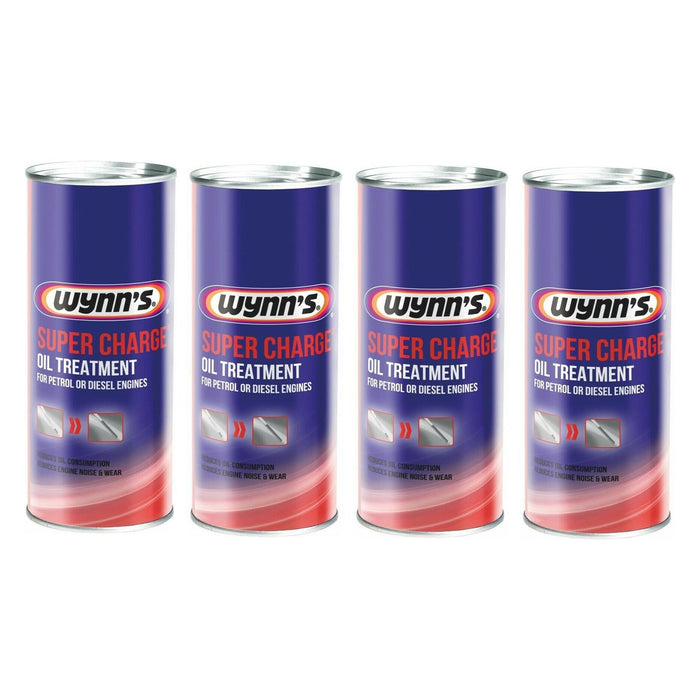 4x Wynns Super Charge Oil Treatment Additive 425ml For Petrol & Diesel Engine