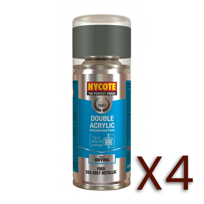 4x Hycote Aerosol Paint for Ford Sea Grey (Metallic) 150ml Hycote  - Dynamic Drive