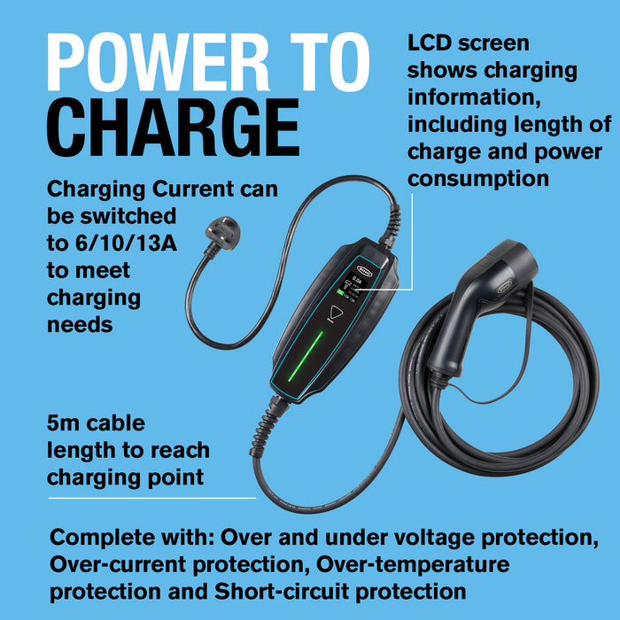 Ring Type 2 Electric Vehicle Plug in Charging Cable EV Charger UK 3 Pin 230V AC