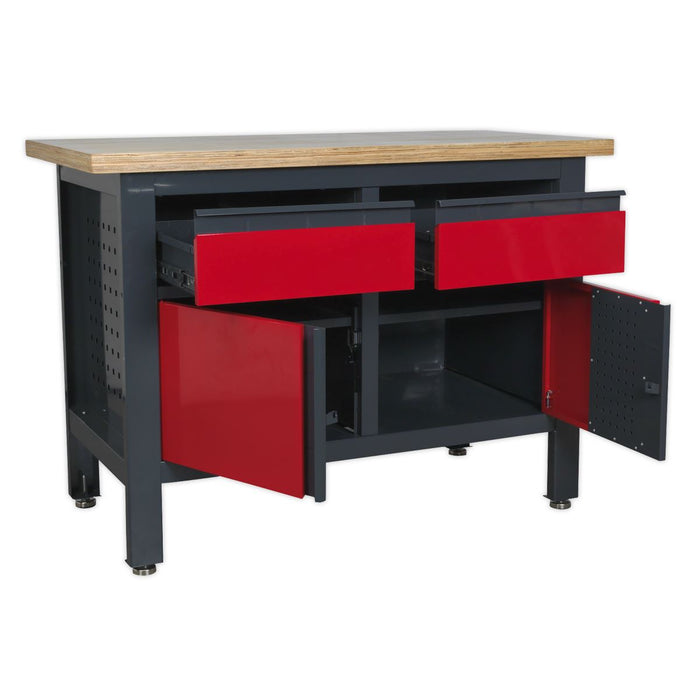 Sealey Workstation with 2 Drawers & 2 Cupboards AP1372A Sealey  - Dynamic Drive