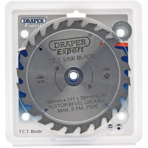 Draper Expert TCT Saw Blade, 180 x 30mm, 24T 09468 Draper  - Dynamic Drive