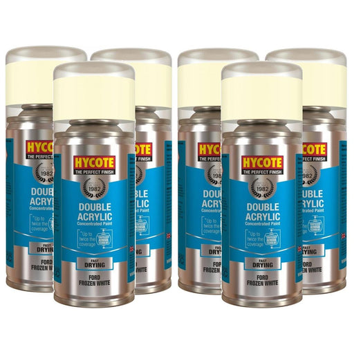 6x Hycote Aerosol Paint for Ford Frozen White 150ml Hycote  - Dynamic Drive