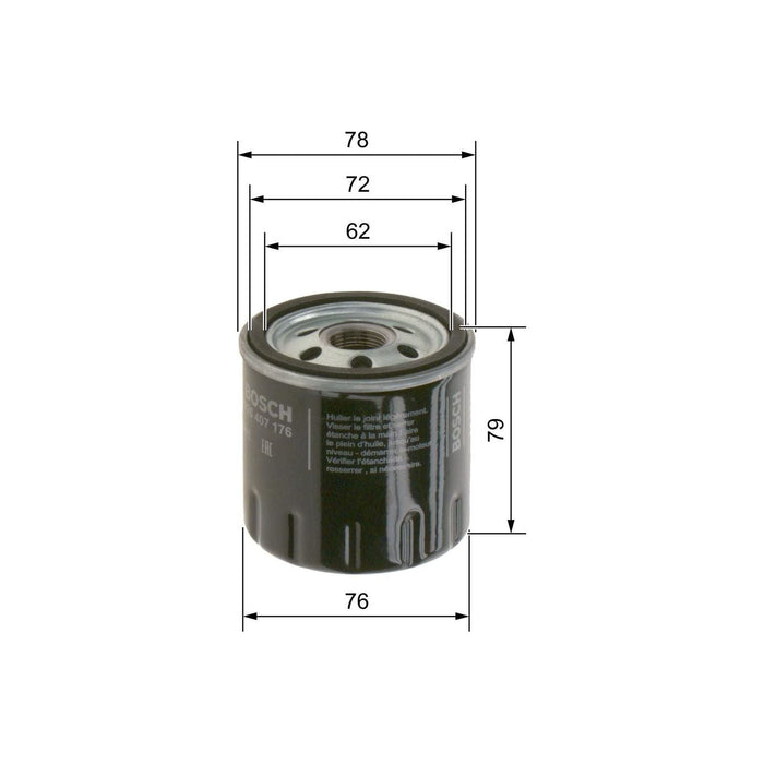 Genuine Bosch Car Oil Filter P7176 fits Nissan Qashqai dCi - 1.5 - 13- F02640717