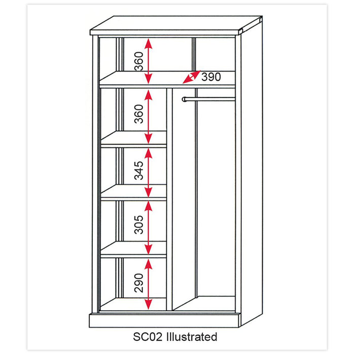 Floor Cabinet 4 Shelf Plus Hanging Rail 2 Door Sealey  - Dynamic Drive