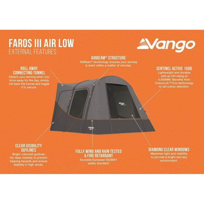 Vango Faros III Air Low Drive Away Awning  (180 - 210cm) Campervan Vango  - Dynamic Drive