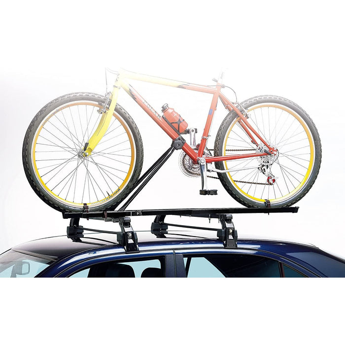 2x Car Roof Mounted Rack Bar Mounted Bike Cycle Carrier Upright Bike Carrier