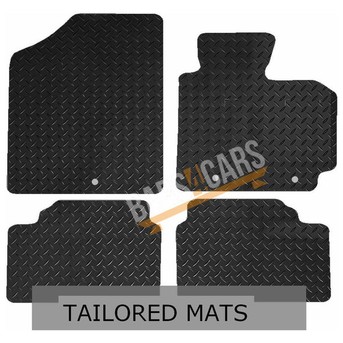 White Trim Tailored Rubber Car Mats for Hyundai Veloster 12> Set of 4 +3 Clips UKB4C  - Dynamic Drive