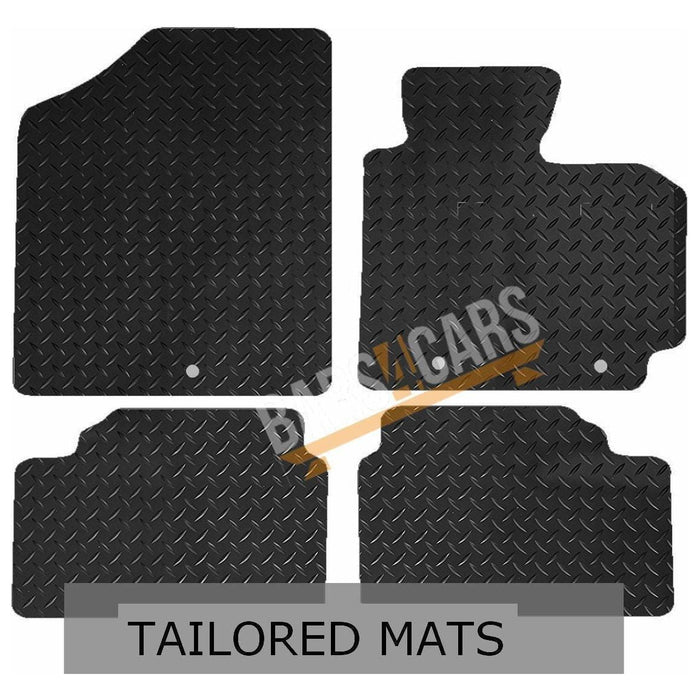 White Trim Tailored Rubber Car Mats for Hyundai Veloster 12> Set of 4 With 3 Clips UKB4C  - Dynamic Drive