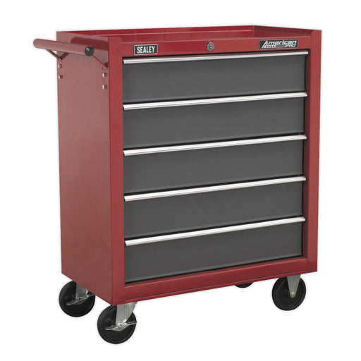 Sealey Rollcab 5 Drawer with Ball-Bearing Slides Red/Grey AP22505BB Sealey  - Dynamic Drive