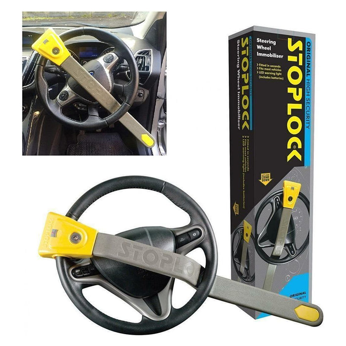 Stoplock Original High Security Flashing LED Car Steering Wheel Lock Immobiliser