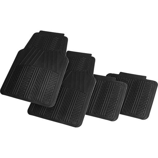 Car Black Rubber Floor Mat Set  Universal Fit Town Parts  - Dynamic Drive