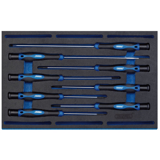 Draper Extra Long Precision Screwdriver Set in 1/4 Drawer EVA Insert Tray (8 Pie Draper  - Dynamic Drive