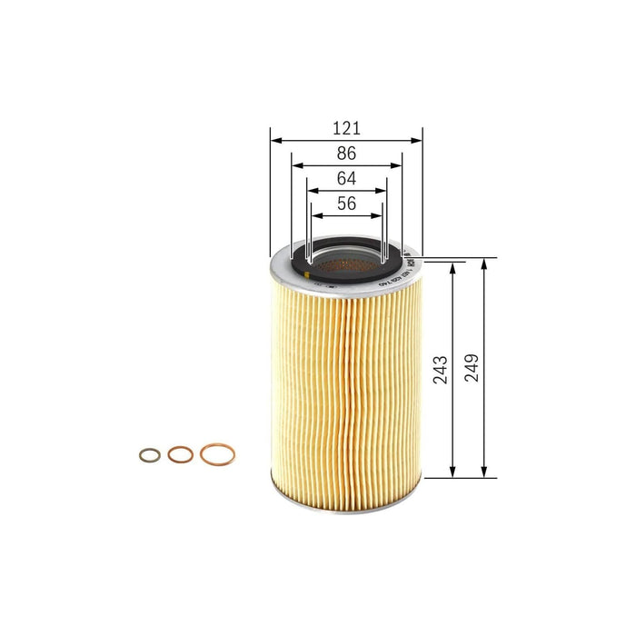 Bosch Cv Oil Filter P9740 (Hgv) fits Mercedes-Benz SK 1748LS - 14.6 4x2 - 87-96