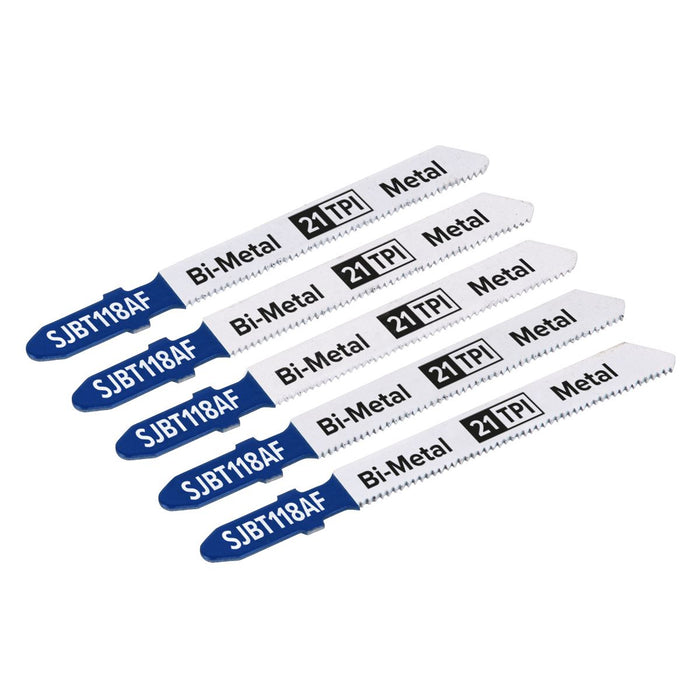 Sealey Jigsaw Blade Metal 75mm 21tpi Pack of 5 SJBT118AF