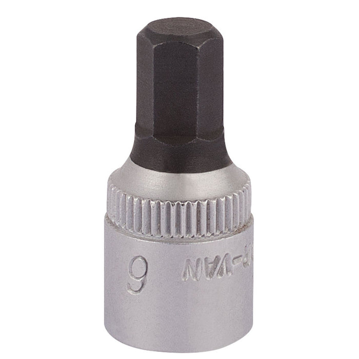 Draper Elora Hexagon Screwdriver Socket, 1/4" Sq. Dr., 6mm 11127