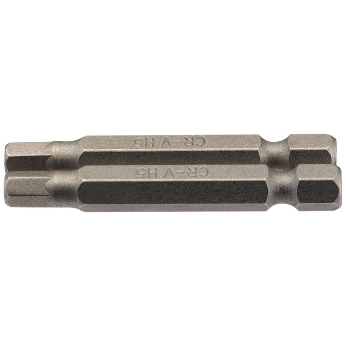 Draper Hexagonal Insert Bit, 5mm, 1/4" Hex, 50mm Long (Pack of 2) 64255 Draper  - Dynamic Drive