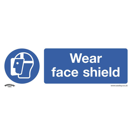 Sealey Mandatory Safety Sign Wear Face Shield Rigid Plastic Pack of 10 Sealey  - Dynamic Drive