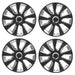 16" Black & Silver Stripe Multi-Spoke Wheel Trims Hub Caps Covers Protectors UKB4C  - Dynamic Drive