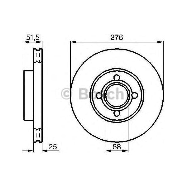 Bosch Brake Discs Pair fits Audi 90 Quattro - 2.3 - 88-91 0986478549