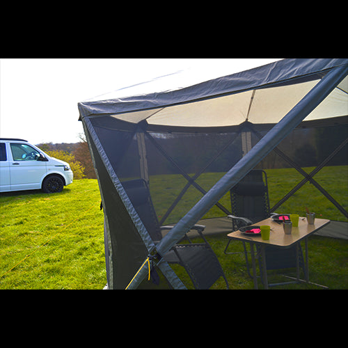 Event Shelter Gazebo 3.6m x 3.6m Outdoor Camping Motorhome Caravan Maypole  - Dynamic Drive