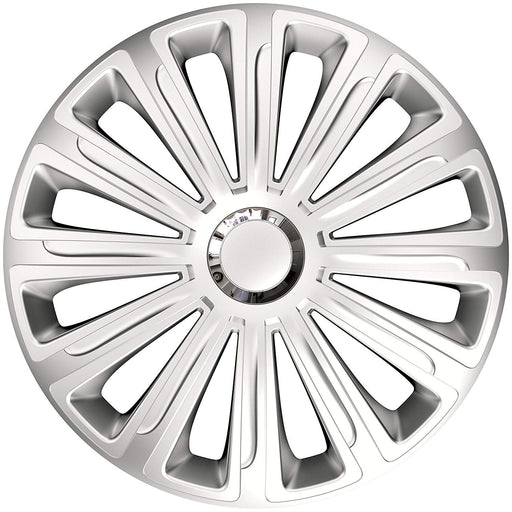 15" Silver Multi-Spoke Wheel Trims Hub Caps Covers Protectors Set of 4 ABS Versaco  - Dynamic Drive