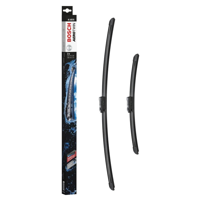 Bosch Aerotwin Flat Blade Front Windscreen Wiper Blade Pair Set 650/380mm A143S