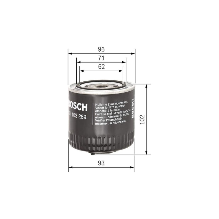 Genuine Bosch Car Oil Filter P3289 fits VW Caddy Pick-Up - 1.9 - 96-00 045110328