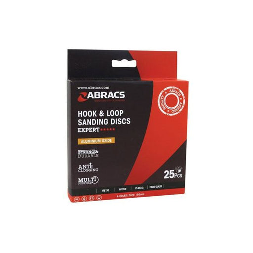 Connect Abracs Hook & Loop Sanding Discs 150mm x P60 25pc 32224 Tool Connection  - Dynamic Drive