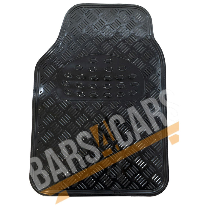 Black Checker Style Shiny Car Rubber Floor Mats Set Vectra Zafira Tigra UKB4C  - Dynamic Drive