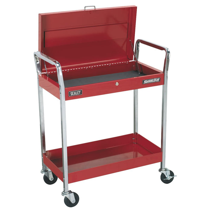 Sealey Trolley 2-Level Heavy-Duty with Lockable Top CX104 Sealey  - Dynamic Drive