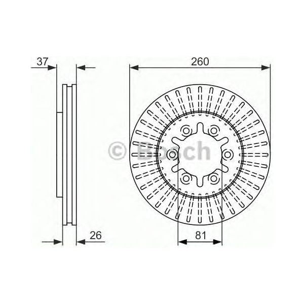 Bosch Brake Discs Pair fits Nissan Pick Up (D22) dCi - 2.5 - 02-