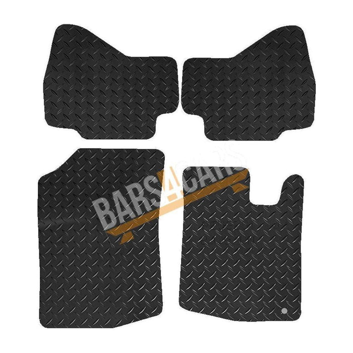 Blue Trim TailoBlue Black Rubber Car Mats for Peugeot 107 Set of 4 With 1 Clips UKB4C  - Dynamic Drive