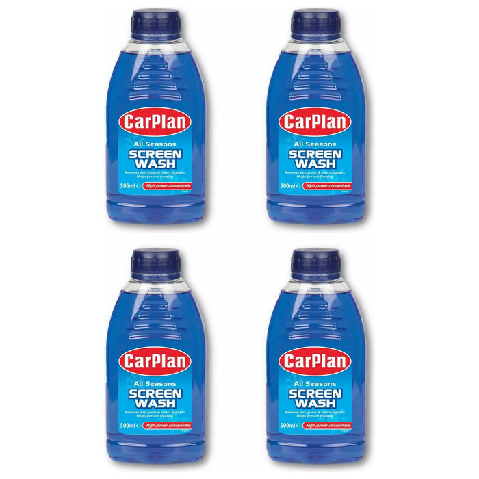 4 x CarPlan SWA500 All Season Screenwash 500ml (2 litres) High Power Concentrate CarPlan  - Dynamic Drive