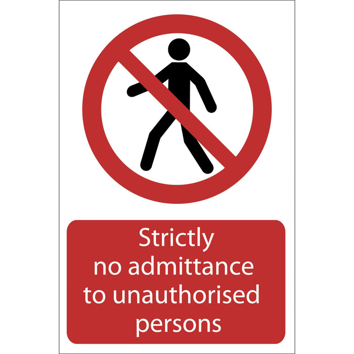 Draper No Admittance' Prohibition Sign, 400 x 600mm 72936 Draper  - Dynamic Drive