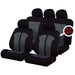 UKB4C Black/Grey Full Set Front & Rear Car Seat Covers Universal Fit UKB4C  - Dynamic Drive