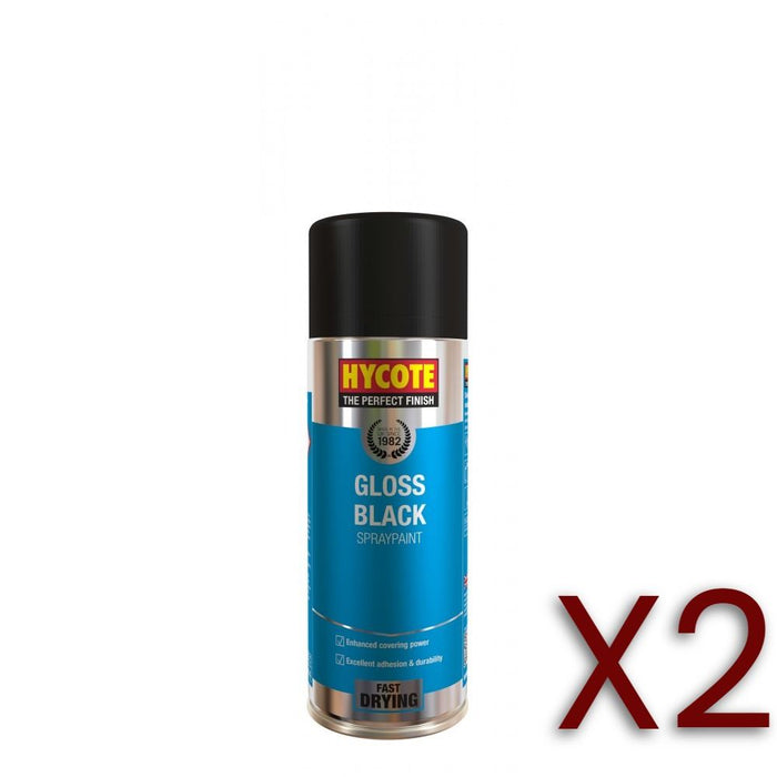 2x Hycote XUK0272 Gloss Black 400ml C/O