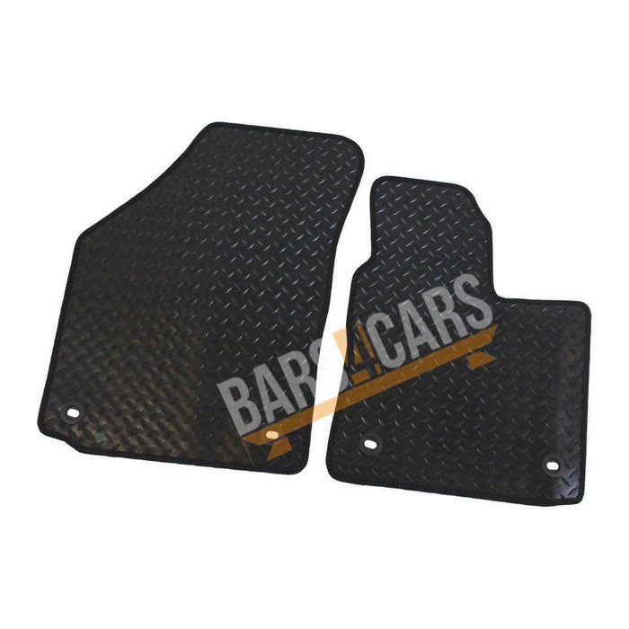 Blue Trim TailoBlue Black Rubber Car Mats for Vw Caddy 04> Set of 2 With 4 Clips UKB4C  - Dynamic Drive