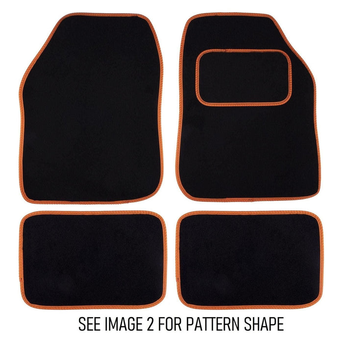 Fully Tailored Orange Trim Carpet Mats fits Citroen Nemo Van 08> Set of 2 With 2 Clips UKB4C  - Dynamic Drive