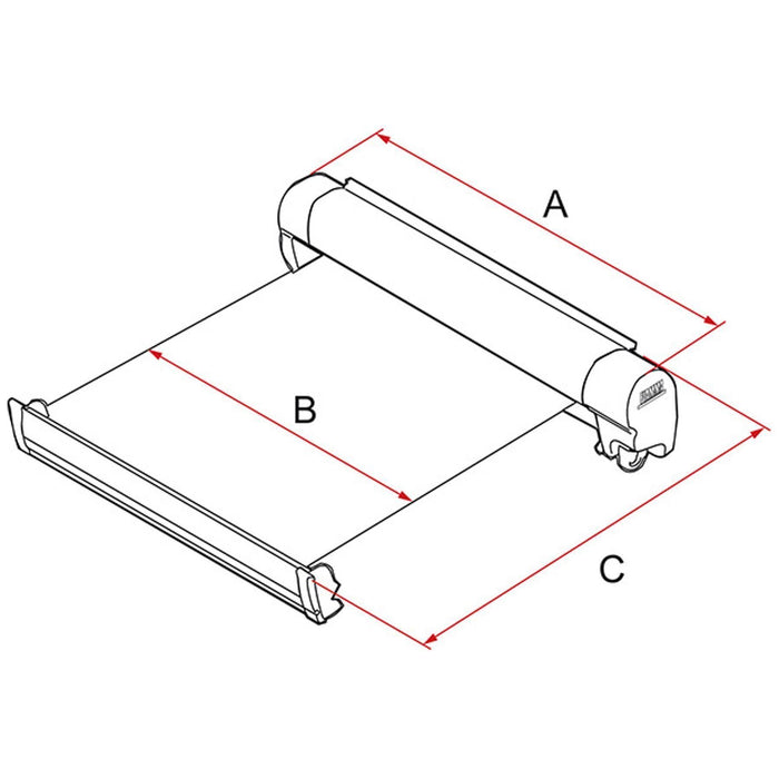 Fiamma F45 S Winch Awning Wind Out 400 Polar White Royal Grey Fabric 06280C01R