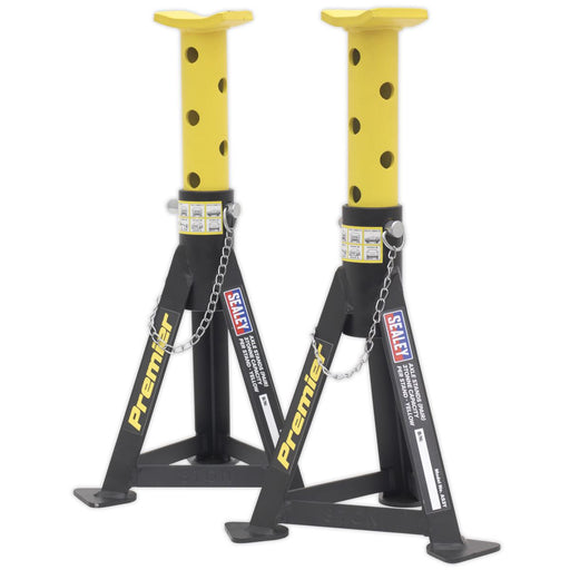 Sealey AXLe Stands (Pair) 3 Tonne Capacity per Stand Yellow AS3Y Sealey  - Dynamic Drive