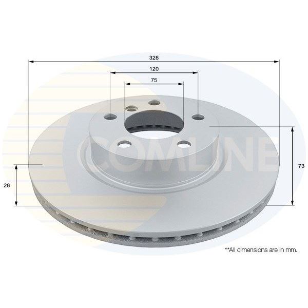 ADC1779V Comline Front Coated Brake Disc OE Quality Comline  - Dynamic Drive